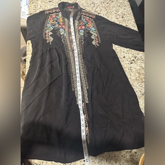 Johnny Was Dress Duster Cover up dark brown embroidered - Picture 16 of 16